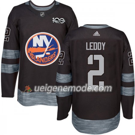 Herren Eishockey New York Islanders Trikot Nick Leddy 2 1917-2017 100th Anniversary Adidas Schwarz Authentic